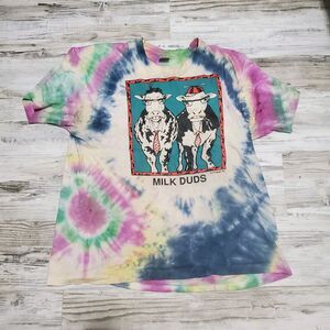 Tye Dye Shirt Size XL 1991 Milk Duds Candy Vintage Cow 🐄 Shirt